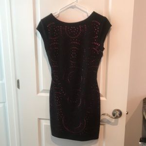 Dex Silhouette Black Laser Cut Dress